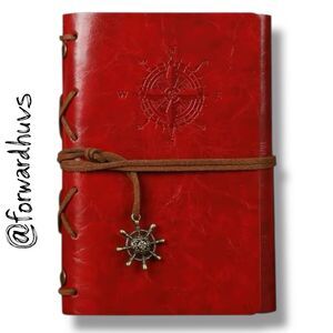 Red PU Leather Notebook - Sketchbook - Unlined Blank Page Notebook